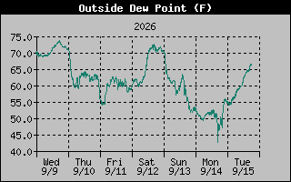 1 Week Dew Point Graph