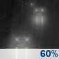 Thursday Night: Rain likely. Mostly cloudy, with a low around 45. Thursday Night: Light Rain Likely