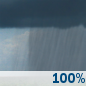 This Afternoon: Rain showers. Cloudy, with a high near 67. West southwest wind around 10 mph, with gusts as high as 20 mph. Chance of precipitation is 100%. New rainfall amounts between a half and three quarters of an inch possible. This Afternoon: Rain Showers
